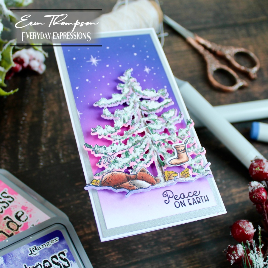 Peaceful Dusk Scene – New Anita Jeram & Colorado Craft Christmas in July Blog Hop with Giveaways!